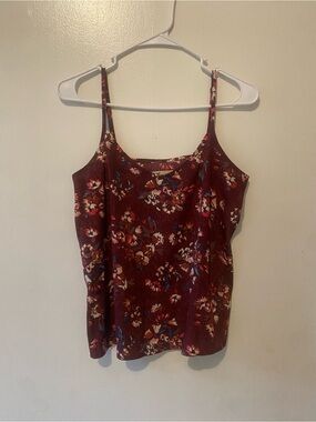 Hollister Burgundy Floral Satin Cami